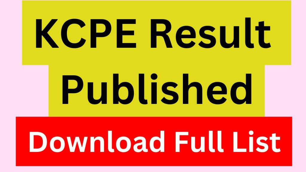 KCPE Result 2024 Published Download Full List 24Update News